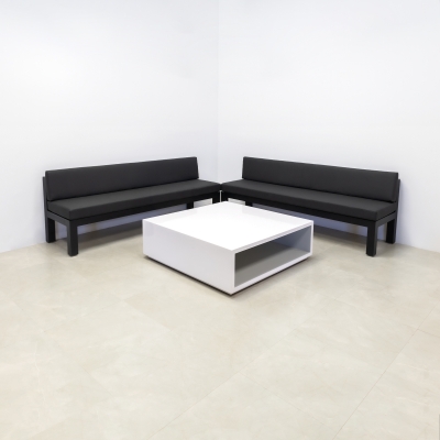 Albany Square Lobby Table in white gloss laminate finish shown here.