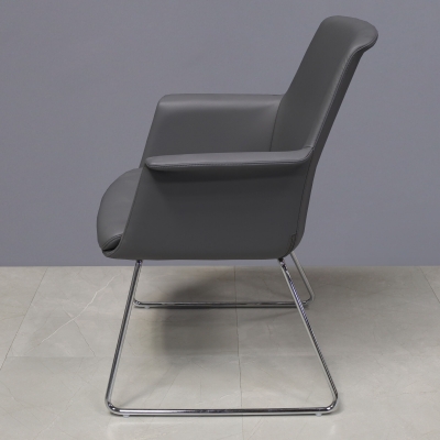 Archi Guest Chair in gray upholstery, shown here.