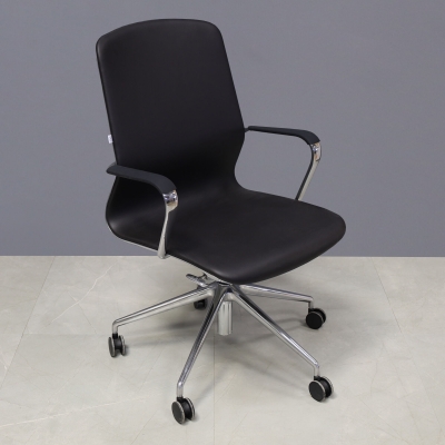 Arpina Conference and Meeting Room Chair in black upholstery, shown here.