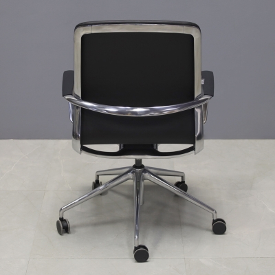 Arpina Conference and Meeting Room Chair in black upholstery, shown here.