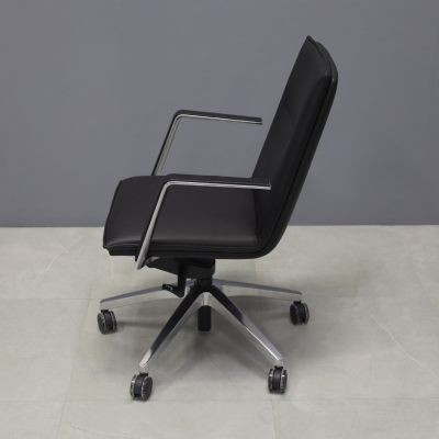 Casoni Conference and Task Chair in black upholstery, shown here.