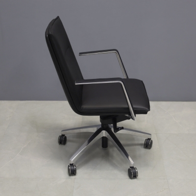 Casoni Conference and Task Chair in black upholstery, shown here.
