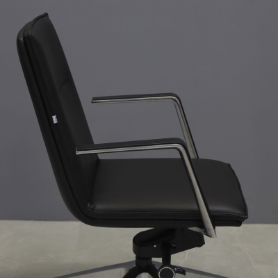 Casoni Conference and Task Chair in black upholstery, shown here.