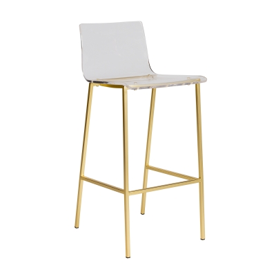 Chloe Bar Stool in half inch thick claear seat and back shown here.