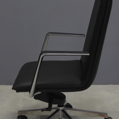 Della High Back Executive Chair in black upholstery, shown here.