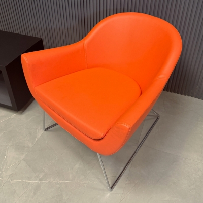 Madison Wire Sleed Lounge in Orange Leatherette - Set Of 2, shown here.
