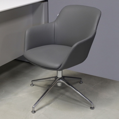 Pavia Guest Chair in gray leatherette, shown here.
