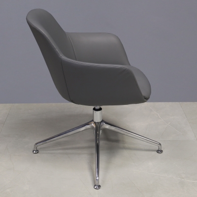 Pavia Guest Chair in gray leatherette, shown here.