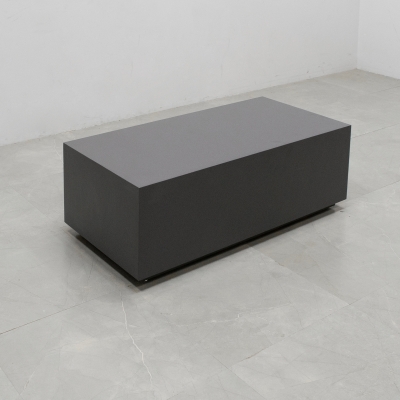 Norfolk Rectangular Lobby Table in storm gray matte laminate finish shown here.