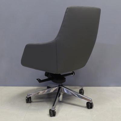 Silla Conference and Boardroom Chair in gray leatherette, shown here.