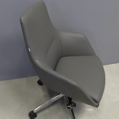 Silla Conference and Boardroom Chair in gray leatherette, shown here.