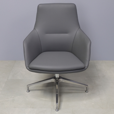 Silla Guest and Lobby Chair in gray leatherette, shown here.