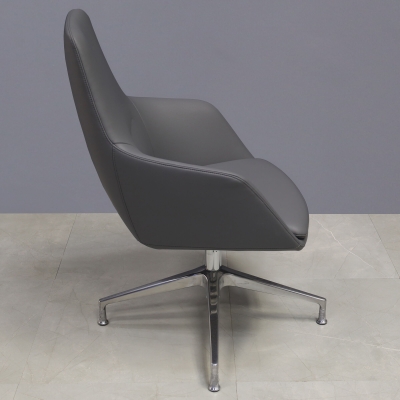 Silla Guest and Lobby Chair in gray leatherette, shown here.