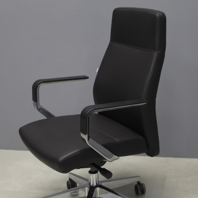 Tufino Conference and Task Chair in black upholstery, shown here.