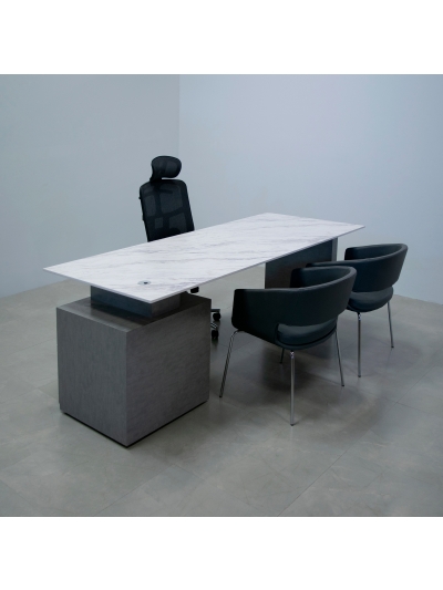 Avenue Straight Executive Desk With Engineered Surface Top