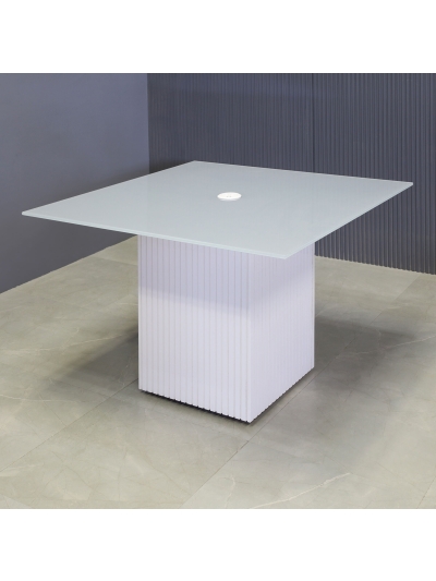 Omaha Square Conference Table With Tempered Glass Top