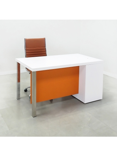 Dallas Straight Executive Desk With Cabinet and Laminate Top