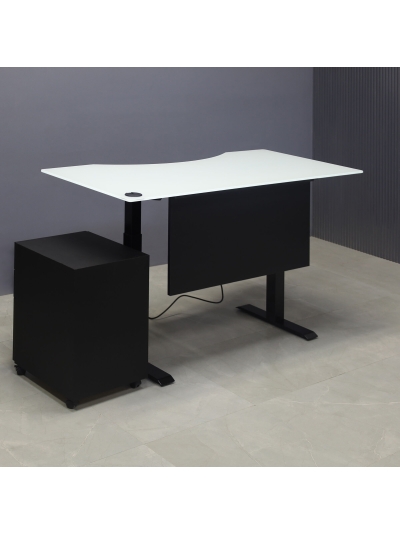 aXis Sit-stand Executive Desk with Tempered Glass Top 