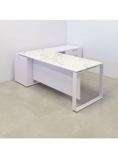 Aspen Executive Desk With Credenza and Engineered Surface Top