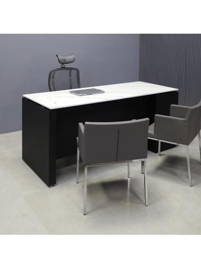 Denver Straight Executive Desk With Cabinet and Engineered Surface Top