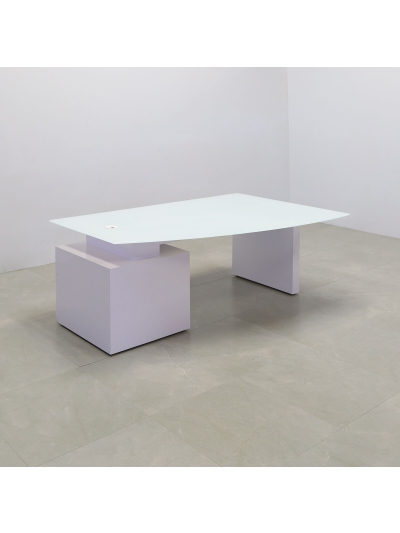 Avenue Curved Executive Desk With Tempered Glass Top