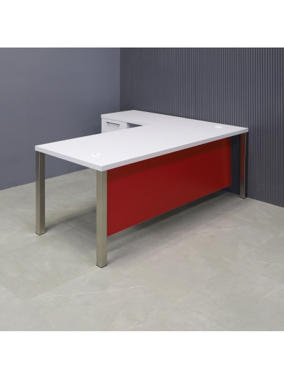 Dallas L-Shape Executive Desk With Cabinet and Laminate Top