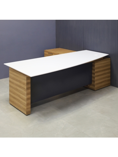 Avenue Curved Executive Desk With Credenza and Engineered Surface Top
