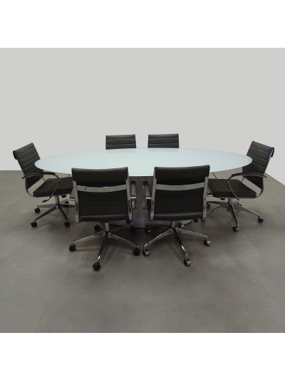Omaha Oval Conference Table With Tempered Glass Top