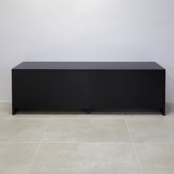 100-inch Boston Storage Credenza in black matte laminate credenza & doors.