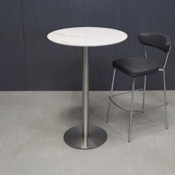 24-inch California Round Engineered Surface Bar Table in 1/2