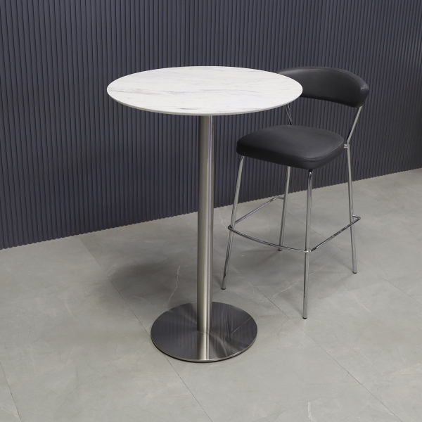 24-inch California Round Engineered Surface Bar Table in 1/2