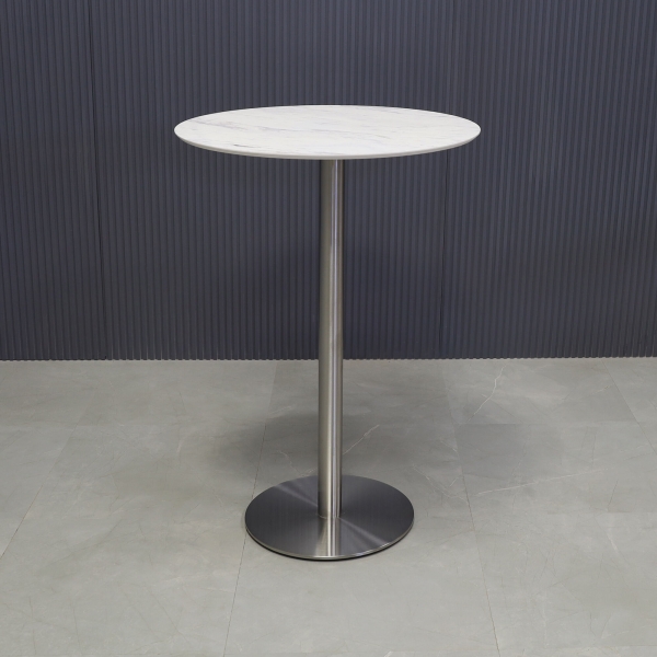 24-inch California Round Engineered Surface Bar Table in 1/2