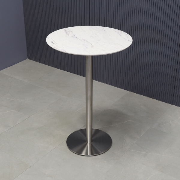 24-inch California Round Engineered Surface Bar Table in 1/2