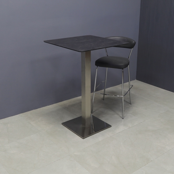 28-inch California Square Engineered Surface Bar Table in 1/2