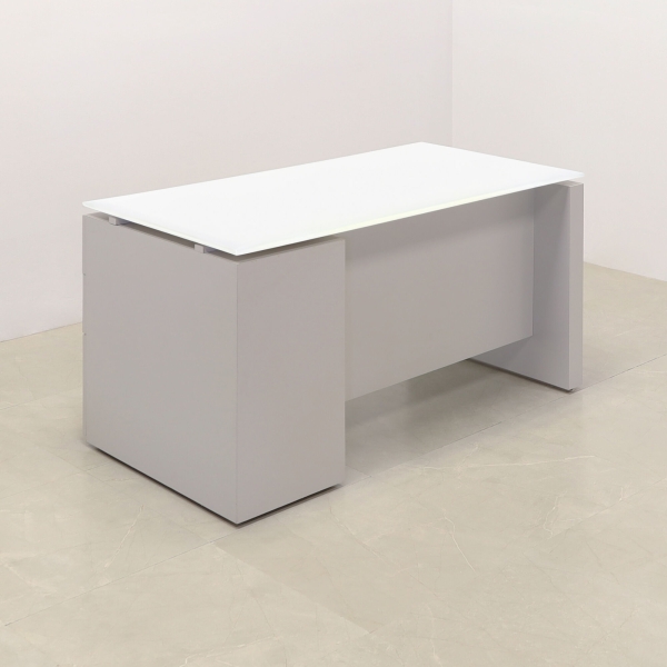 60-inch Denver Straight Executive Desk with cabinet on right side when sitting, in 1/2
