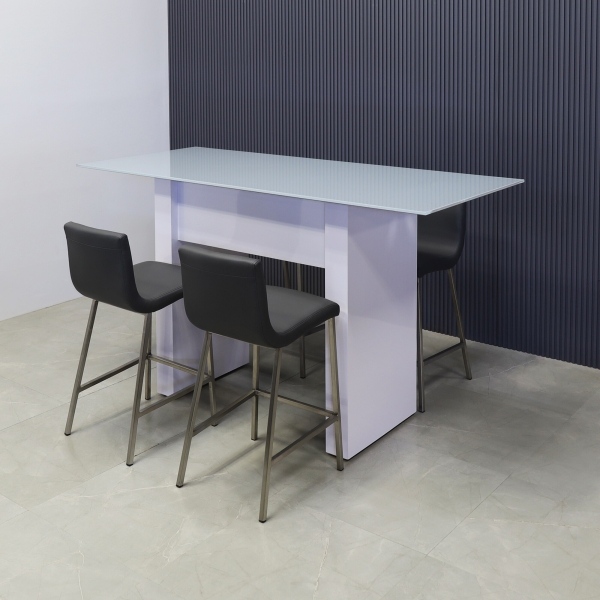 72-inch width x 42-height, Ashville Tempered Glass Collaboration Table in 1/2