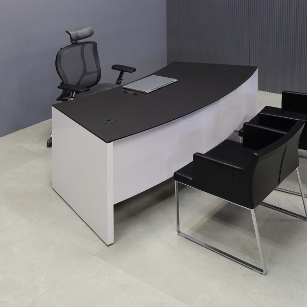 72-inch Seattle Curved Executive Desk with 1/2