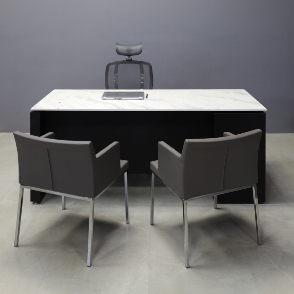 72-inch Denver Straight Executive Desk with cabinet on left side when sitting, in 1/2