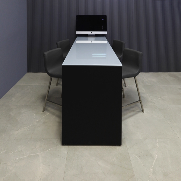 72-inch width x 42-inch height, Ashville Tempered Glass Collaboration Table in 1/2