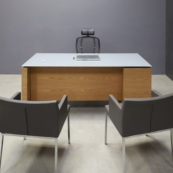 72-inch Denver Straight Executive Desk with cabinet on left side when sitting, in 1/2