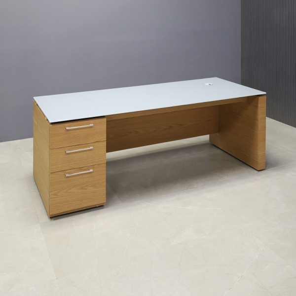 72-inch Denver Straight Executive Desk with cabinet on left side when sitting, in 1/2