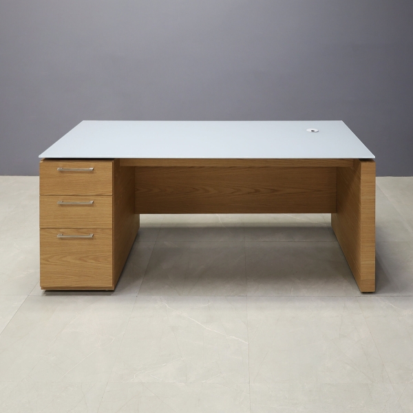 72-inch Denver Straight Executive Desk with cabinet on left side when sitting, in 1/2