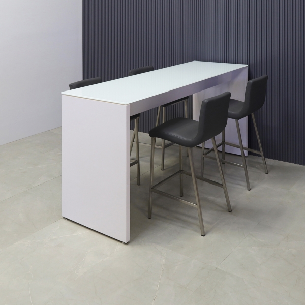 72-inch width x 42-inch height, Ashville Tempered Glass Collaboration Table in 1/2