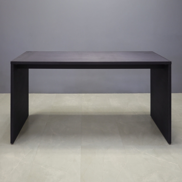 90-inch Ashville Bar Table in ebony veneer finish.