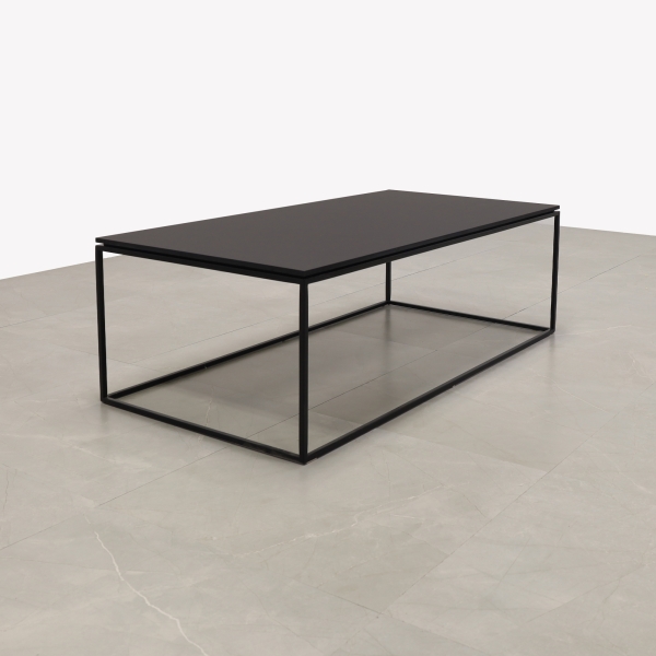 Aspen Rectangular Lobby Table in black traceless engineered surface top and black metal frame shown here.