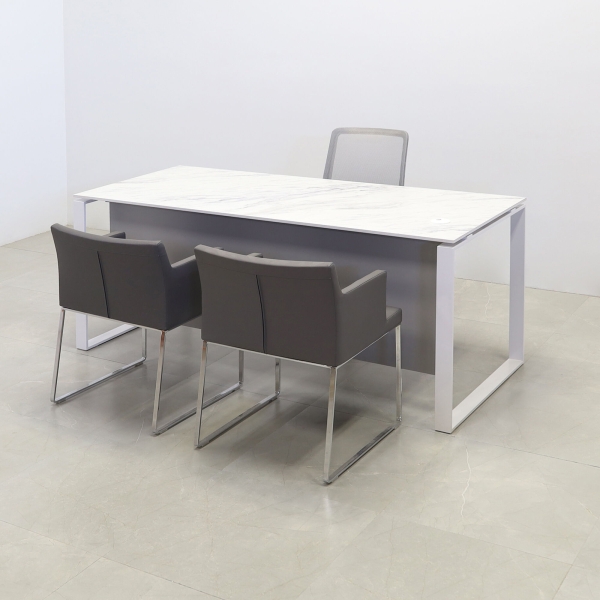 Aspen Straight Executive Desk With 1/2