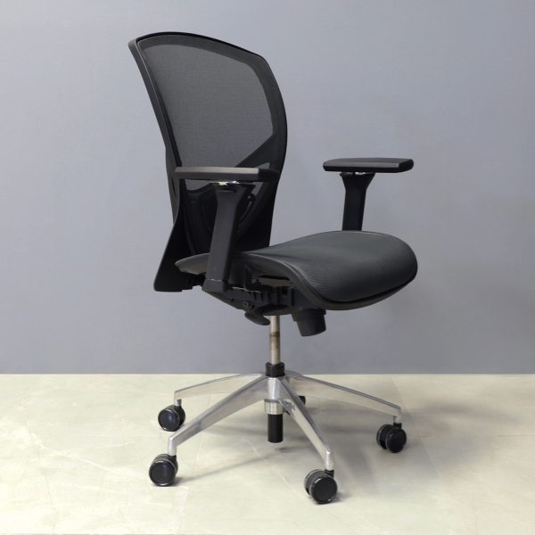 @NCE 217 - Task Chair in graphite mesh seat and back, shown here.