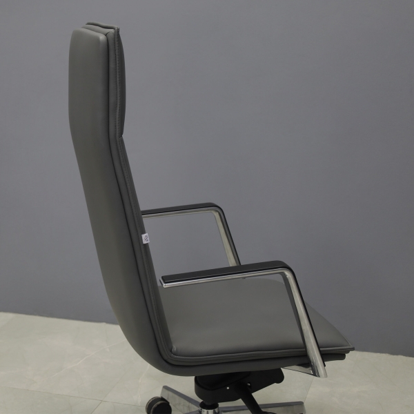 Della High Back Executive Chairs in gray upholstery, shown here.