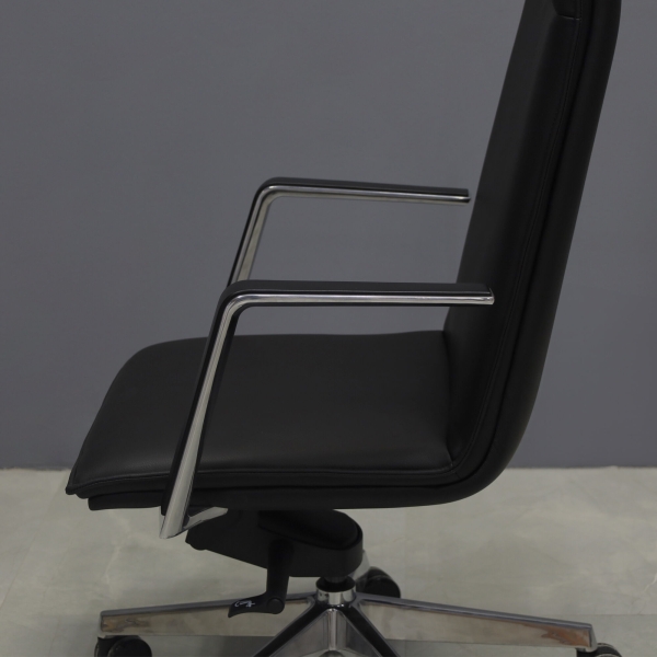 Della High Back Executive Chair in black upholstery, shown here.