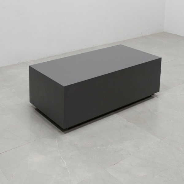Norfolk Rectangular Lobby Table in storm gray matte laminate finish shown here.